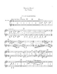 Partition clarinette 1/2, basse clarinette (A, B♭), La valse, Poème chorégraphique