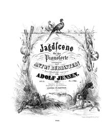 Partition Cover Page (grayscale), Jagdscene, Jensen, Adolf
