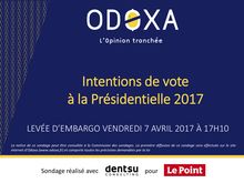 EXCLUSIF sondage intentions de votes présidentielle 7 avril 2017