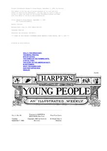 Harper s Young People, September 7, 1880 - An Illustrated Weekly