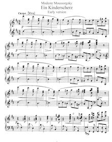 Partition Early Version, Ein Kinderscherz, A Child s Scherzo, Mussorgsky, Modest