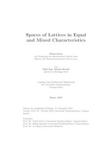 Spaces of lattices in equal and mixed characteristics [Elektronische Ressource] / von Martin Kreidl