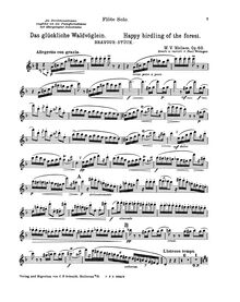 Partition flûte , partie, Happy Birdling of pour Forest, Wallace, William Vincent