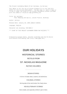 Our Holidays - Their Meaning and Spirit; retold from St. Nicholas