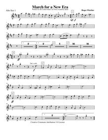 Partition Alto Saxophone 1 (E♭), March pour a New Era, F major, Fletcher, Roger