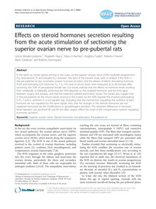 Effects on steroid hormones secretion resulting from the acute stimulation of sectioning the superior ovarian nerve to pre-pubertal rats