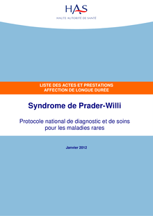 ALD hors liste - Syndrome de Prader-Willi - ALD hors liste - Liste des actes et prestations sur le syndrome de Prader-Willi