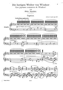 Partition complète, Caprice on themes from Nicolai s  Die lustigen Weiber von Windsor , Op.137