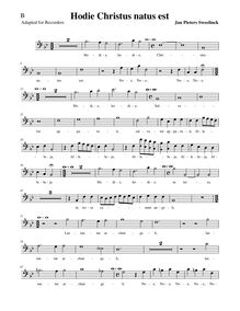 Partition basse enregistrement , Hodie Christus natus est, B♭ major