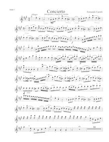 Partition violons I, Concerto pour guitare et cordes, Carulli, Ferdinando