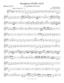 Partition cor 2, Symphony No.31, D major, Rondeau, Michel