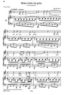 Partition No., Meine Liebe ist grün, 9 chansons et chansons, 9 Lieder und Gesänge par Johannes Brahms