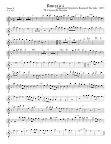 Partition ténor viole de gambe 1, octave aigu clef, Canzon la Binama