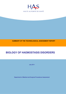 Biologie des anomalies de l’hémostase. - Summary - Biology of haemostasis disorders