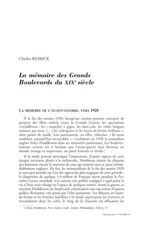 La mémoire des Grands Boulevards du XIXe siècle - article ; n°134 ; vol.36, pg 79-90