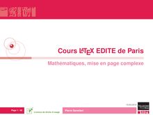 Cours LaTeX EDITE de Paris - Mathématiques, mise en page complexe
