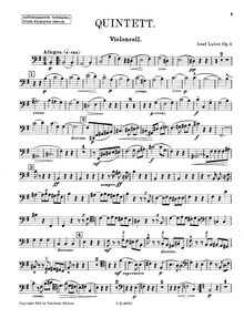 Partition violoncelle , partie, Klavierquintett Op.3, e minor, Labor, Josef
