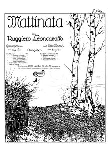 Partition complète, Mattinata, D major, Leoncavallo, Ruggiero