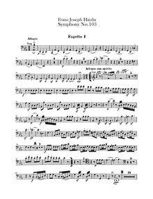 Partition basson 1, 2, Symphony No.103, Drum Roll, E♭ Major, Haydn, Joseph