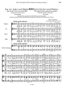 Partition No.1 - Zug der Juden nach Babylon, 4 Italienische Chorlieder, Op.20