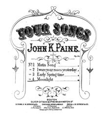 Partition , Moonlight, 4 chansons, Op.29, Paine, John Knowles