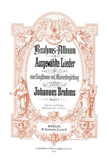 Partition No. 1: Liebestreu (including title pages), 6 chansons par Johannes Brahms