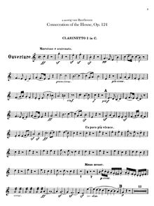 Partition clarinette 1, 2 (en C), Die Weihe des Hauses Op.124, Consecration of the House Overture
