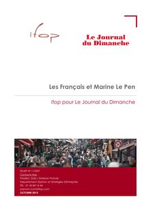 Les Français et Marine Le Pen : Sondage d octobre 2015