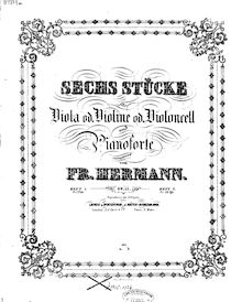 Partition Book 1 (No.1–3), 6 Stücke, Hermann, Friedrich