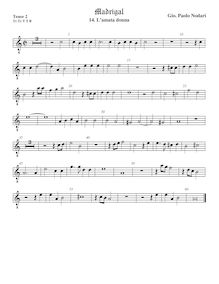 Partition ténor viole de gambe 2, octave aigu clef, Madrigali a 5 voci par Giovanni Paolo Nodari