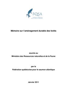 FQSA_Mémoire aménagement durable des forêts