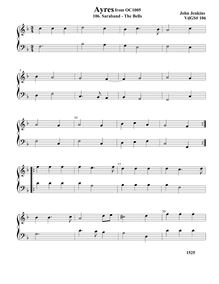 Partition Saraband - pour Bells  VdGS No.106 - partition complète, Airs pour 2 violes de gambe