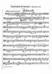 Partition violoncelles, Konzertstück G-moll für Bratsche (viole de gambe) mit Begleitung des Orchesters oder Pianoforte, Op.46