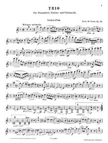 Partition de violon, Piano Trio, Op.42, Gade, Niels