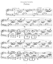 Partition complète, Poeme, Op.41, Scriabin, Aleksandr