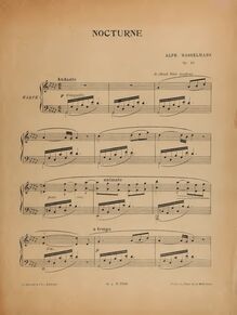 Partition complète, Nocturne, G♭ major, Hasselmans, Alphonse