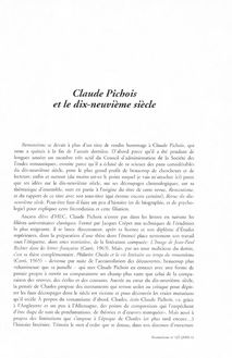 Claude Pichois et le dix-neuvième siècle - article ; n°127 ; vol.35, pg 5-7