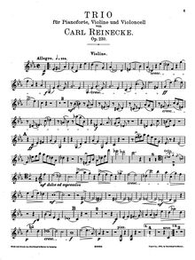 Partition de violon, Piano Trio No.2, Reinecke, Carl