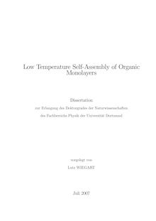Low temperature self-assembly of organic monolayers [Elektronische Ressource] / vorgelegt von Lutz Wiegart