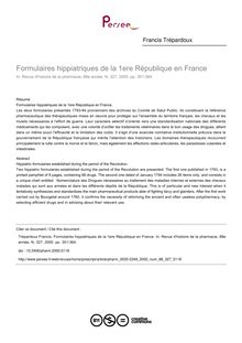 Formulaires hippiatriques de la 1ere République en France - article ; n°327 ; vol.88, pg 351-364