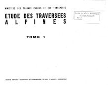 Etude des traversées alpines - 2 tomes. : 2576_1