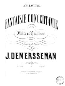 Partition de piano, Fantaisie concertante, Demersseman, Jules