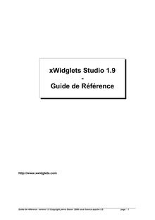 xWidglets Studio 1.9 - Guide de Référence