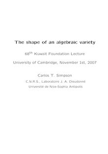 The shape of an algebraic variety