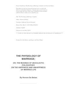 The Physiology of Marriage, Complete