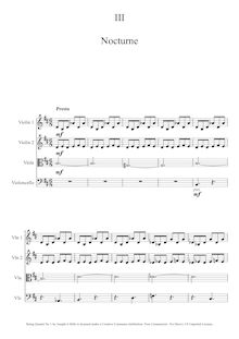 Partition , Nocturne, corde quatuor No.1, Mills, Joseph