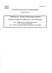 Btsprodb 2005 etude et programmation de systeme automatise
