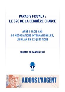 PARADIS FISCAUX : LE G20 DE LA DERNIÈRE CHANCE