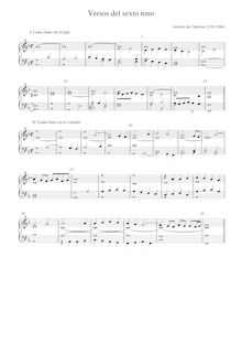 Partition complète, Versos del sexto tono, Keyboard instrument, Cabezón, Antonio de