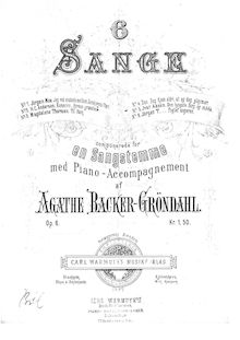Partition complète, 6 chansons, Backer-Grøndahl, Agathe